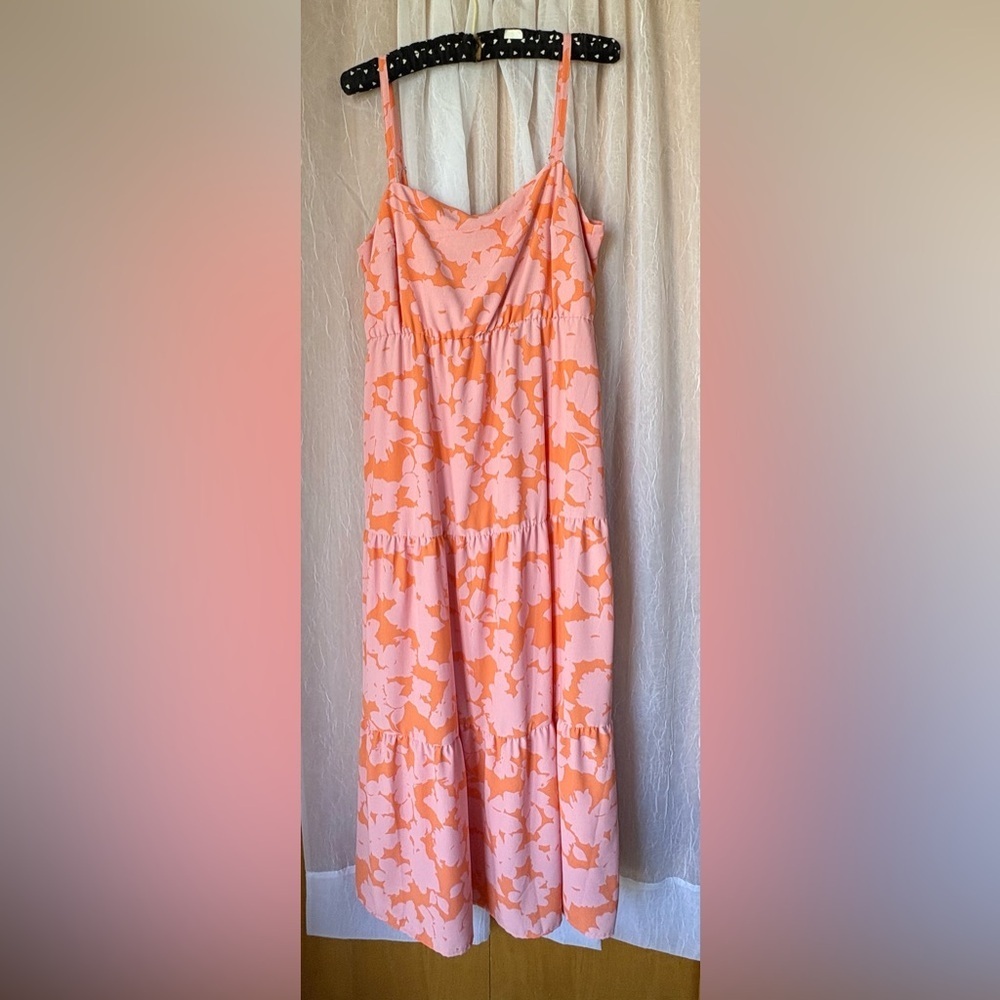 Special Stand by Sanctuary-Size: M/M-Colors: Pink, Orange-Maxi Dress 3 Tiers